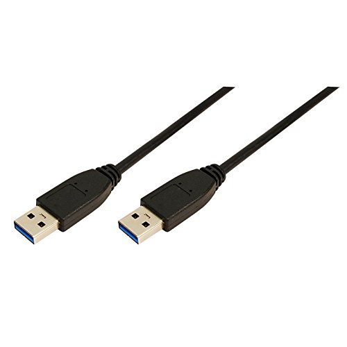 LogiLink CU0039 USB 3.0 A-Type Male to Male Cable, 2 Meter Length, 2 Meter Length, Black