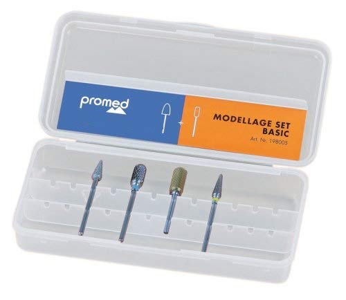 Promed Basic Sanding Set 4 Sanding Bodies for Artificial Nail Modelling Bit Set Nail Cutter Attachments Access