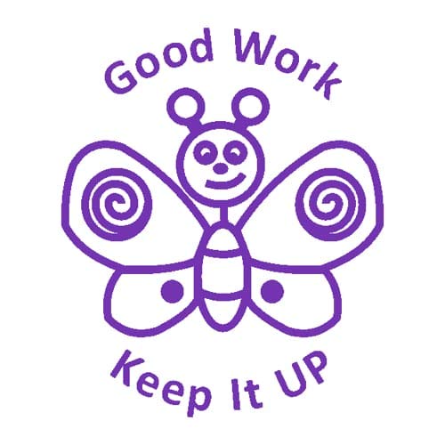Trodat Printy 4933 Teacher Stamp "Good Work - Keep It Up" - Self Inking, Purple Ink 61689,Black,23mm x 23 mm - Image 2