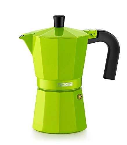 Monix Lima 6 Cup Aluminium Coffee Maker, Lemon