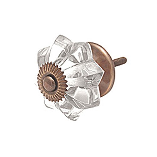 Bombay Duck SBG150CX 4 cm Vintage Melon Glass Door Knob - Clear (6 units), Approx 4cm Diameter