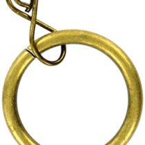 Merriway BH03223 Metal Curtain Drapery Pole Rod Rings with Loose Eye, Inner Dia.35mm (1.3/8 inch) Outer Dia.42mm (1.5/8 inch) - Antique Brass, Pack of 8