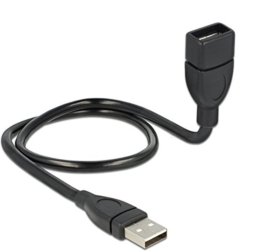 DeLOCK USB 2.0 A Male to Female Shapecable 50 cm Black, 50cm