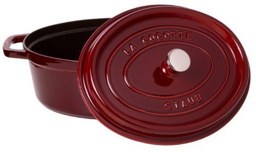 Staub Cast Iron Roaster/Cocotte, Oval 33 cm, 6.7 L, Grenadine, diameter 33 cm - Image 2