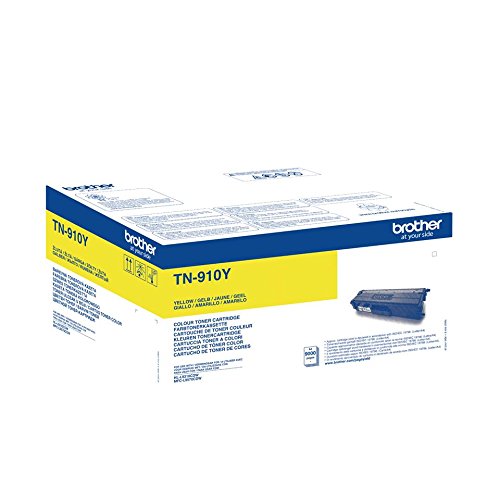 Brother TN-910Y Toner Cartridge, Yellow, Single Pack, Ultra High Yield, Includes 1 x Toner Cartridge, Brother Genuine Supplies