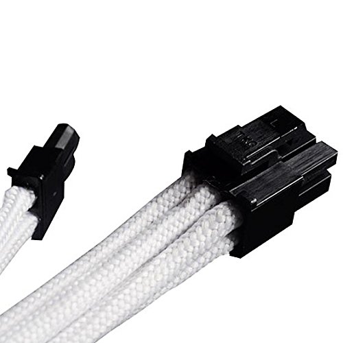SilverStone SST-PP07-PCIW - 25cm 8pin to PCI-E 6+2pin Sleeved Extention Cable, white, 24 - Image 4