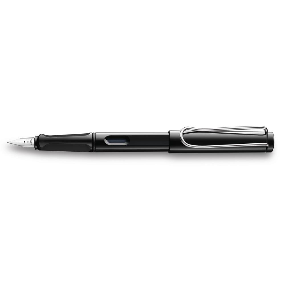 LAMY safari black, Fountain Pen with ergonomic grip & polished steel nib in size M, ideal for any Writing & Calligraphy