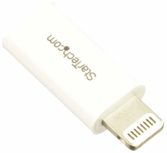 StarTech White Apple 8-pin Lightning Connector to Micro USB Adapter for iPhone / iPod / iPad - Apple Lightning to Micro USB Adapter (USBUBLTADPW)