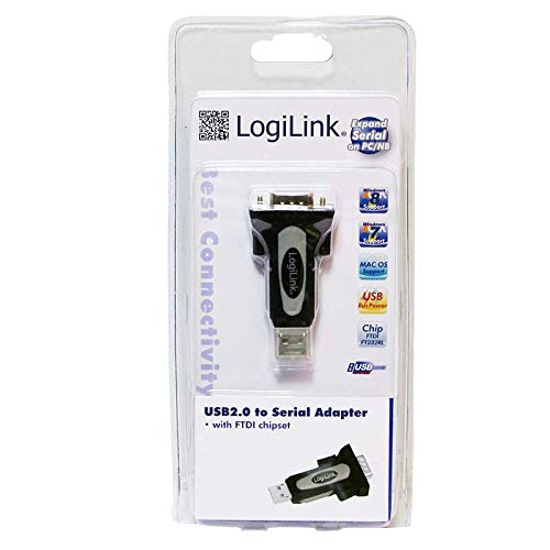 LogiLink AU-0034 USB 2.0 A Male to Serial Adaptor FTDI Chip, schwarz - Image 2