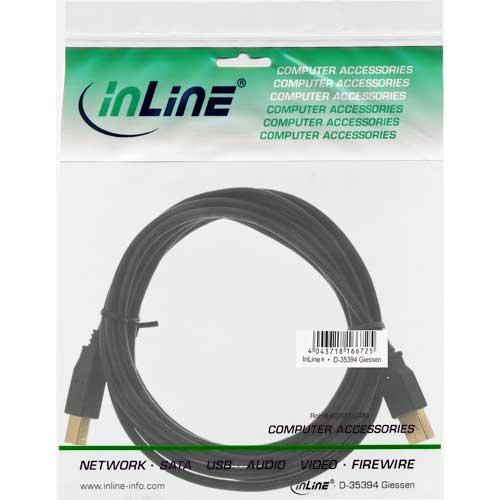 InLine 34550S Cable A to B Contacts USB 2.0 10m Black 1 Stck, 1 Stück - Image 2