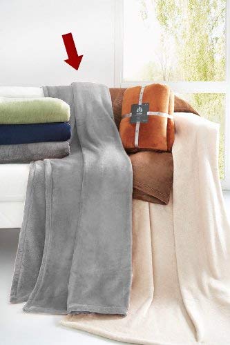 Irisette Castel 8900-14 Blanket Plain Microfibre 150 x 200 cm Slate-Coloured, Grey - Image 2