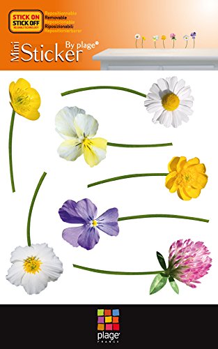 PLAGE 152025 Sticker XXS Wild flowers, 2 Sheets, 11 x 10,5 cm, Multicolor