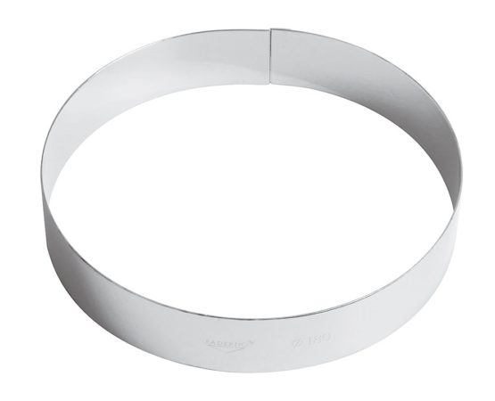 PADERNO Cake Ring, Mousse and Pudding Ring Professional Kitchen Utensils for Baking and Cooking Stainless Steel, 18 cm