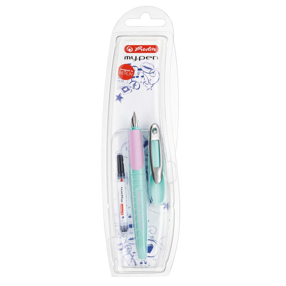 Herlitz my.pen M-Nib Fountain Pen - Mint / Purple - Image 3