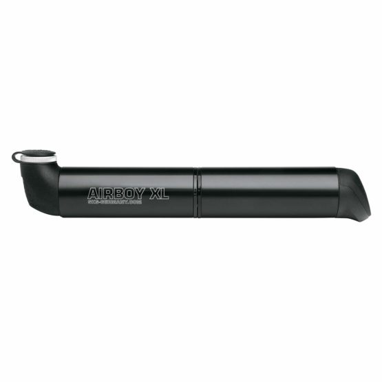 SKS Germany Airboy Mini Pump, Air Pump (Bicycle Pump with Two-Chamber Pump System, Bicycle Accessories with 2 Equal Size Handle Parts, Bicycle Air Pump with Selectable Valve Head), Black