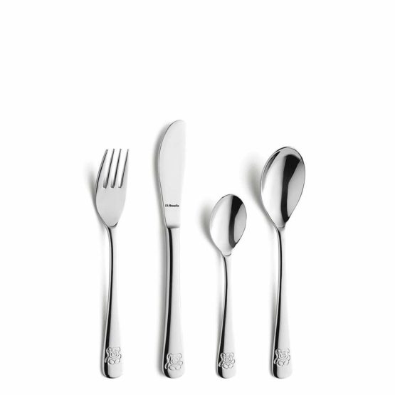 Amefa 43100G0006A40 Child's Cutlery 4-Piece in Gift Packaging Teddy Bear Design 18/10 Polished Stainless Steel - Image 2