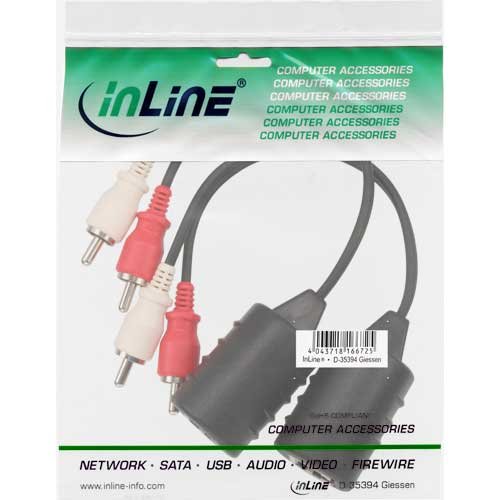 InLine 89001 Passive RJ45 Audio Adaptor (Pack of 2), black, 1 item - Image 2