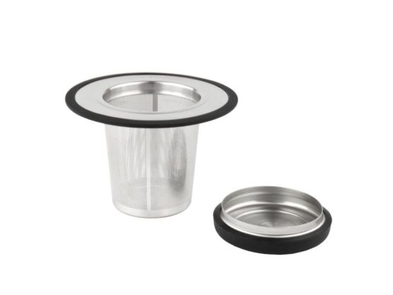 Bredemeijer Stainless Steel/Siliconen Tea Filter with Coaster, Silver - Image 2