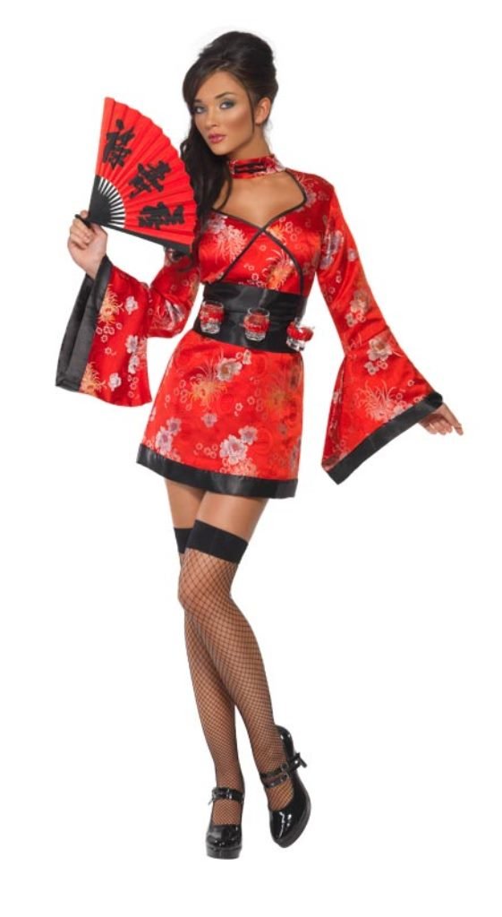 Smiffy's Women's Vodka Geisha Costume, Dress and Belt with Shot Glass Holders, Around the World, Serious Fun, Size 8-10, 20559