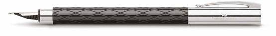 Faber-Castell Ambition Rhombus 148922 Fountain Pen EF Nib in Gift Box Shaft Colour Black/Silver - Image 2