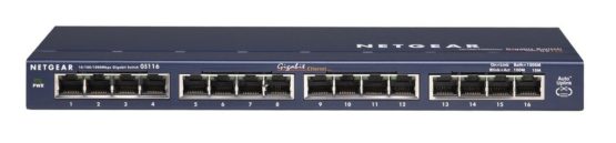 NETGEAR GS116UK 16-Port Gigabit Ethernet Network Switch, Hub, - Desktop and ProSAFE Lifetime Protection