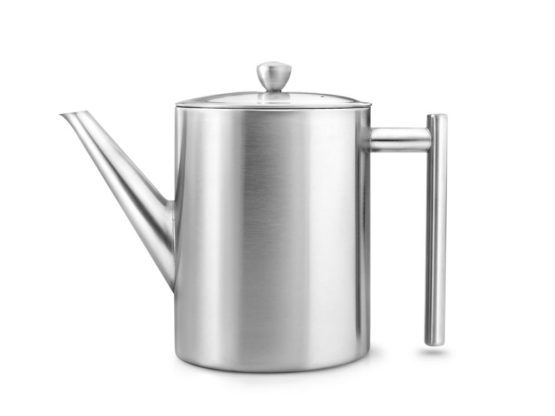 Bredemeijer 3151MS Teapot Cylindre 1,2L, Satin Finish, Stainless Steel, Silver, 19.2 cm*189.0 mm*18.6 cm