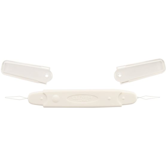 clover Double Needle Threader, White, 15 x 4 x 0.7
