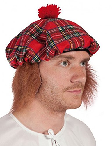  Multi-Color P tit Clown Adult 77310 Fabric Tartan Hat with Hair  