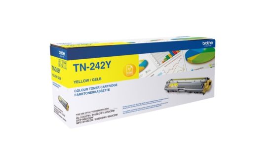 Brother TN-242Y Toner Cartridge, Yellow, Single Pack, Standard Yield, includes 1 x Toner Cartridge, Brother Genuine Supplies - Image 2