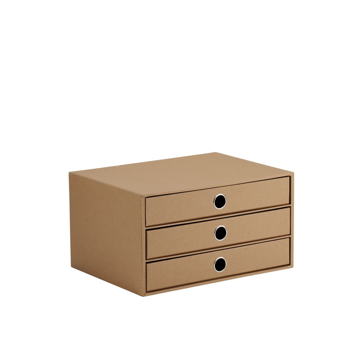 Rössler Papier 1524452623 - S.O.H.O. 3-ladenbak voor A4, met grijpgat, kraft, 343 x 250 x 185 mm, 1 stuk, Strength