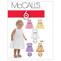 McCall's Patterns M6015 All Sizes Infants' Lined Dresses, Panties and Headband, Pack of 1, White