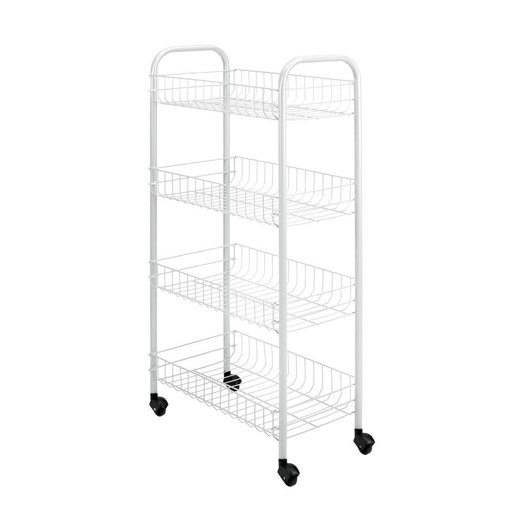 Metaltex Service Trolley Pisa with 4 Stages, Metal, White, 41 x 23 x 84 assembled - Image 2