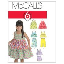 McCall's Patterns M6017 Size CF 4-5-6 Toddlers'/ Children's Tops, Dresses, Shorts and Pants, Pack of 1, White