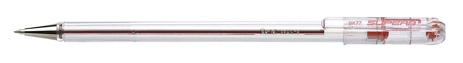 Pentel 0.7 mm Oil Based Ink Slim Barrel Superb Ballpoint Pen - Red (Pack of 12 Pens), 1 count (Pack of 12) - Image 2