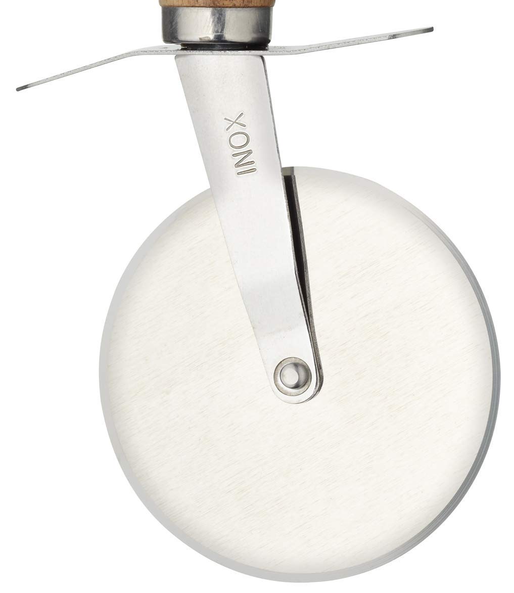 KitchenCraft World of Flavours Pizza Cutter Wheel with Hand Carved Wooden Handle, Stainless Steel, 19.5cm (7.5'') - Image 3