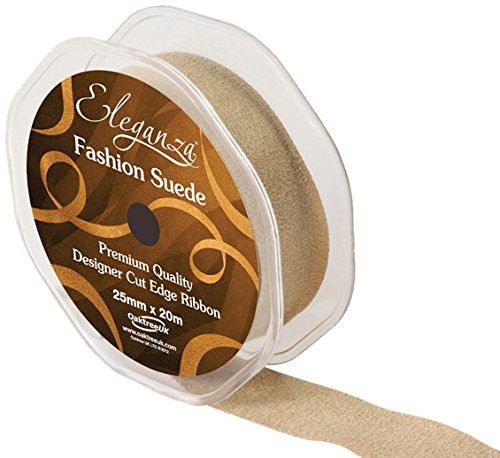 Eleganza 25 mm x 20 m Fashion Suede Cut Edge, Latte