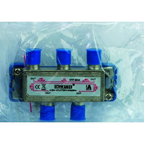 Schwaiger VTF8844241 High-End 4-Way Splitter for BK and GA Systems 110 dB, Schwarz - Image 2