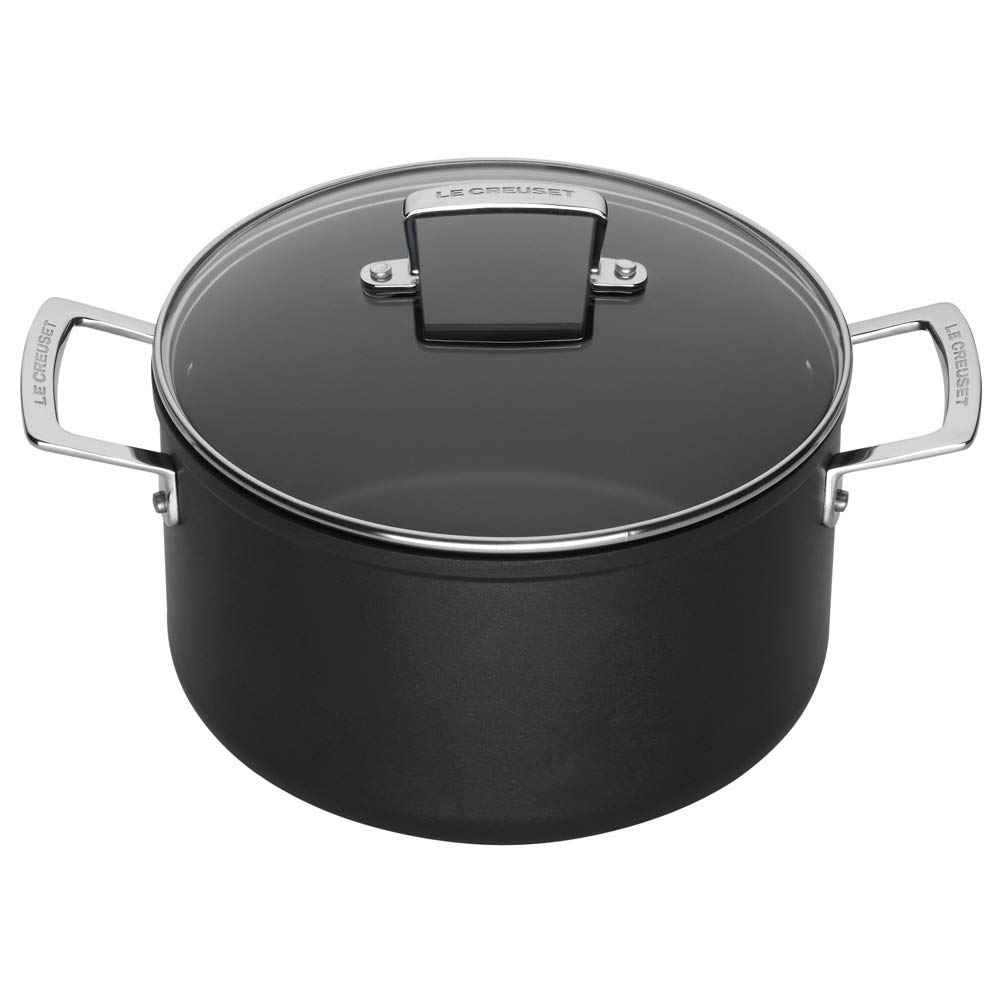 LE CREUSET Toughened Non-Stick Deep Casserole Pot with Glass Lid, diameter 20 cm, Black, 962006200, 2 cm - Image 4