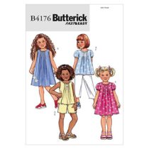 Butterick Patterns B4176 Size 2-3-4-5 Childrens and Girls Top/ Dress/ Shorts/Pants, Pack of 1, White