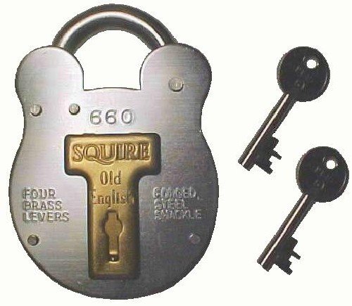 Henry Squire Old English Galvanised Steel Case 4 Lever Padlock, Large - Image 3