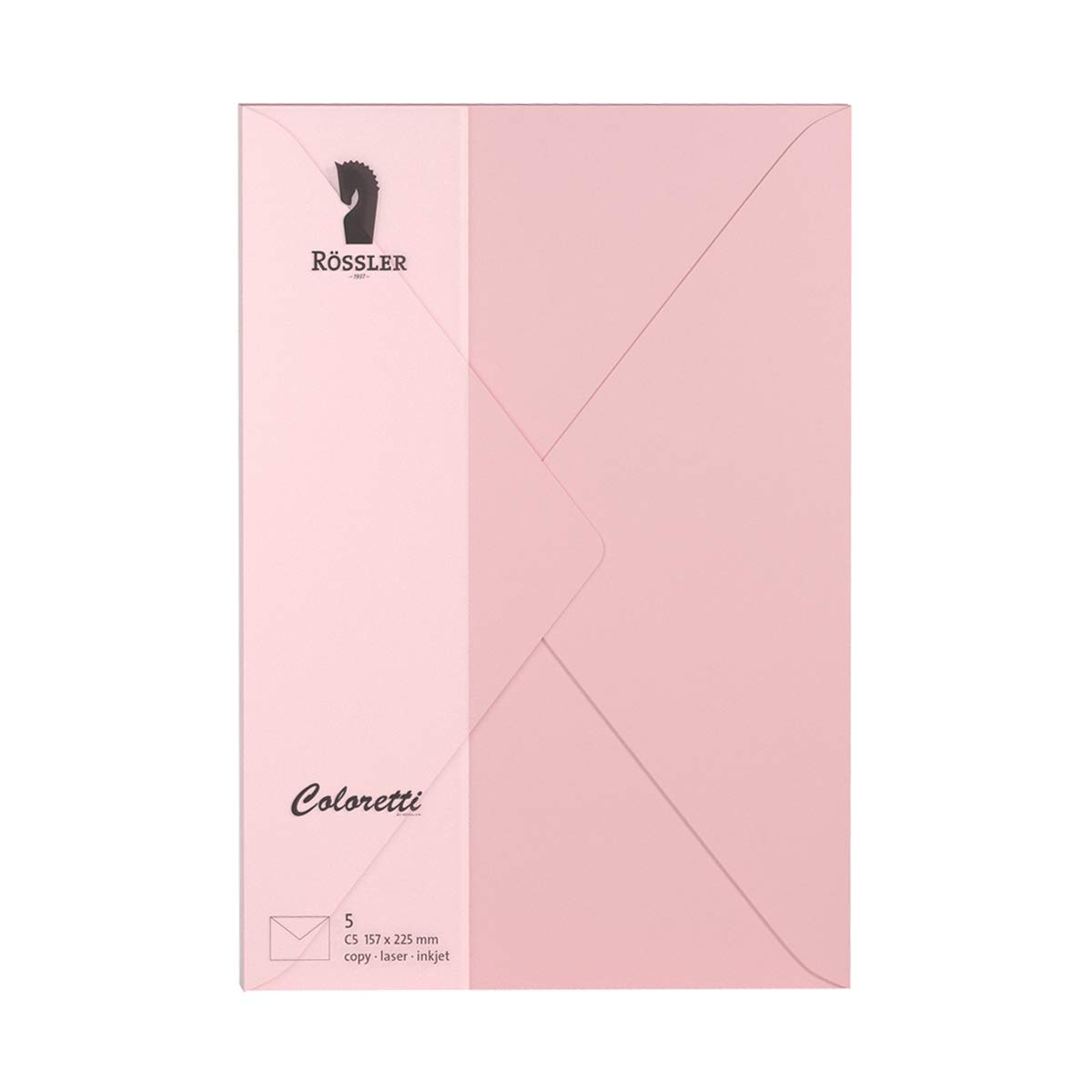 Rössler 220711523 COLORETTI Envelopes C5 80 g/m² Pack of 5 Pink, Mittel