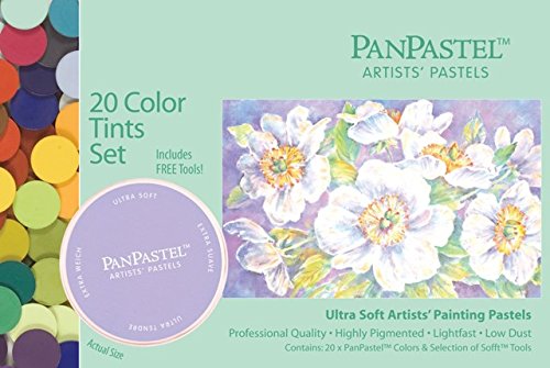 PanPastel 20 Colour Set - Tints Set, Yellow,Orange,Blue,White,Green,Turquoise,Grey,Violet,Red, 20 count (Pack of 1)