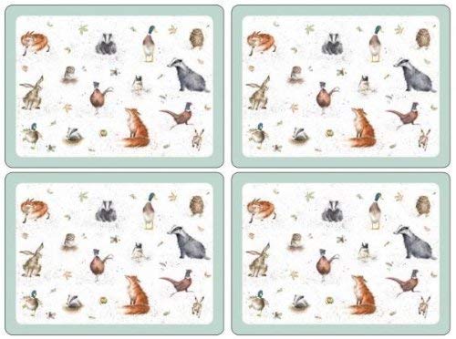 Wrendale Designs Set of 4 Large placemats, Multi Coloured - Image 2