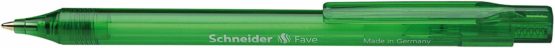 Schneider Fave Click-Top Ballpoint Pens M Tip Pack of 20 / Transparent Green Barrel / Green Ink