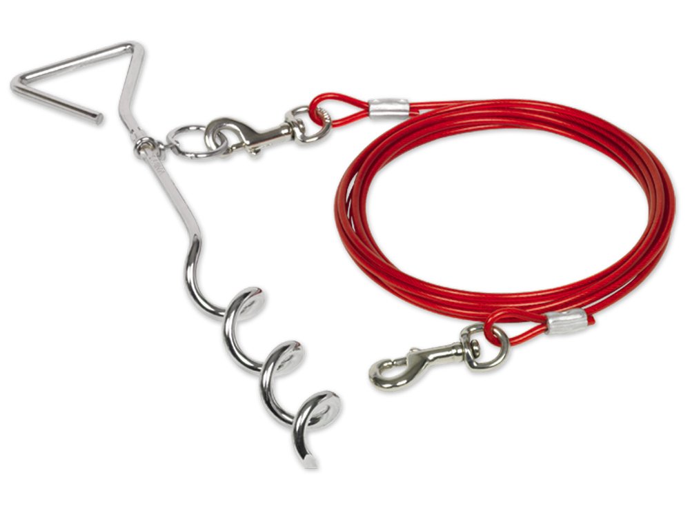Nobby Spiral Stake with Cable, Silver