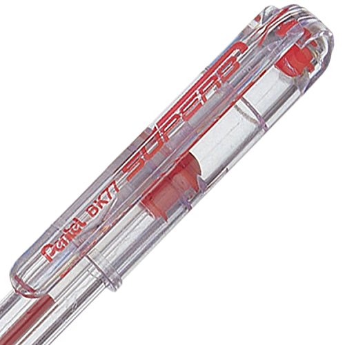 Pentel 0.7 mm Oil Based Ink Slim Barrel Superb Ballpoint Pen - Red (Pack of 12 Pens), 1 count (Pack of 12) - Image 3