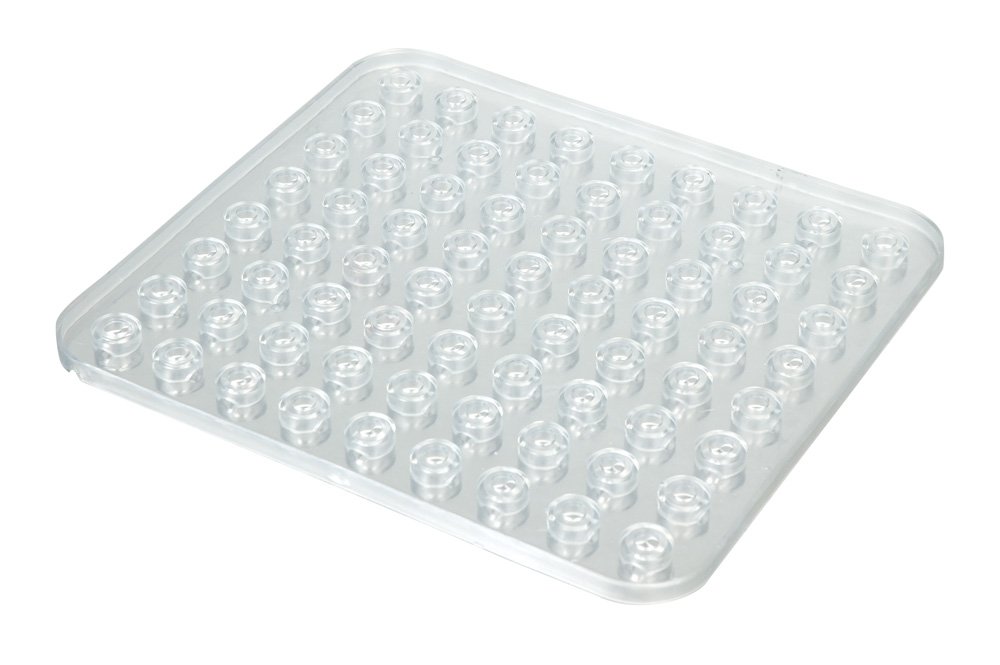 Wenko 2005570100 Sink mat Crystal Square Extra Strong, Plastic, Transparent, 31 cm x 27.5 cm