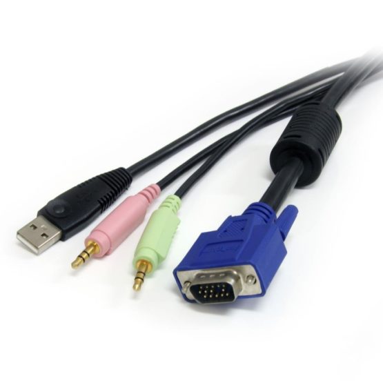 StarTech 10 ft 4-in-1 USB VGA KVM Cable with Audio and Microphone - VGA KVM Cable - USB KVM Cable - KVM Switch Cable (USBVGA4N1A10) - Image 3