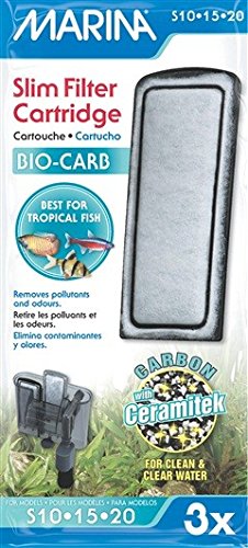 Marina Bio-Carb Carbon Slim Filter Cartridges, Pack of 3
