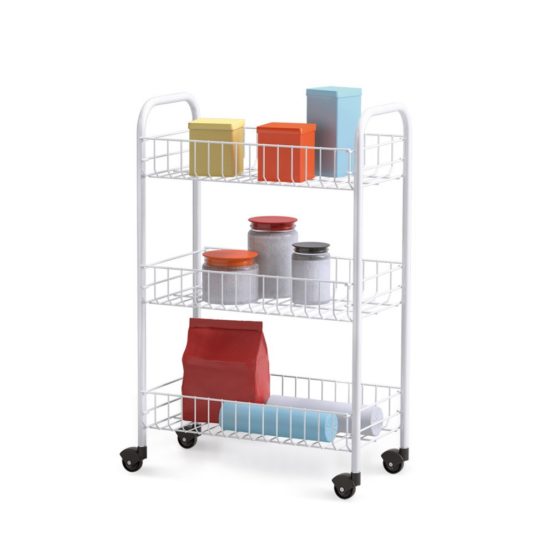 Metaltex 340633 Service Trolley Siena with 3 Stages, Metal, White, 23 x 41 x 63 cm